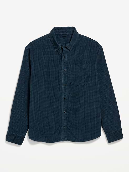 old navy dress shirts Loose Fit Long-Sleeve Corduroy Shirt Color:Emerald Green Velvet Kjoler & jumpsuits Be Our Guest Restaurant Formal shirt button frontre breathable quick