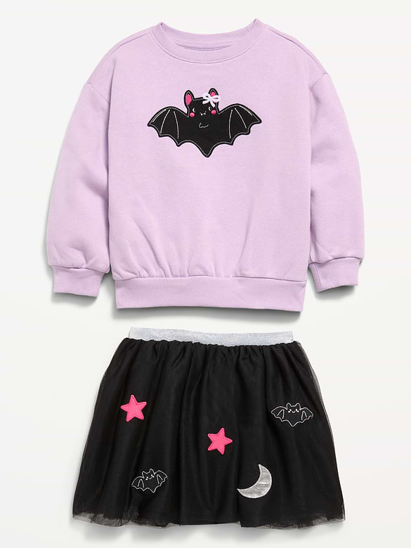 Sweatshirt & Tutu Skirt Set for Toddler Girls