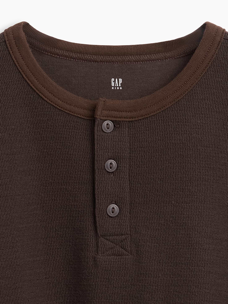 Image 3 of 3, Kids Relaxed Henley T-Shirt