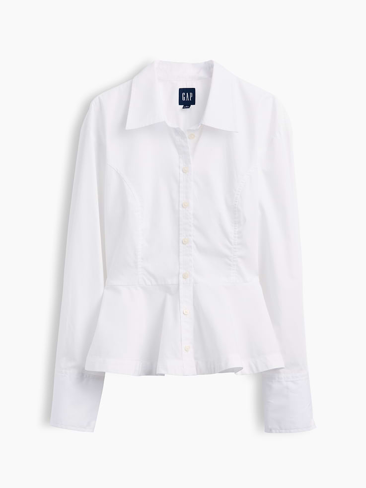 Image number 6 showing, Organic Cotton Popin Peplum Shirt