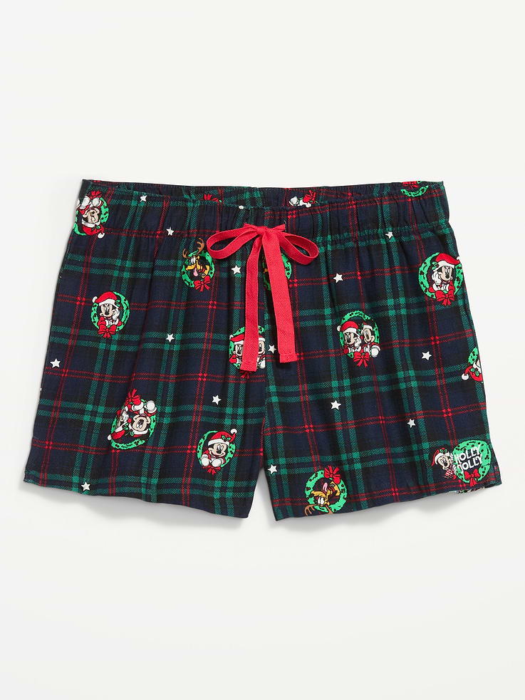 Image 4 of 8, Old Navy x Disney Flannel Boxer Pajama Shorts for Women, All-Access Cardmember