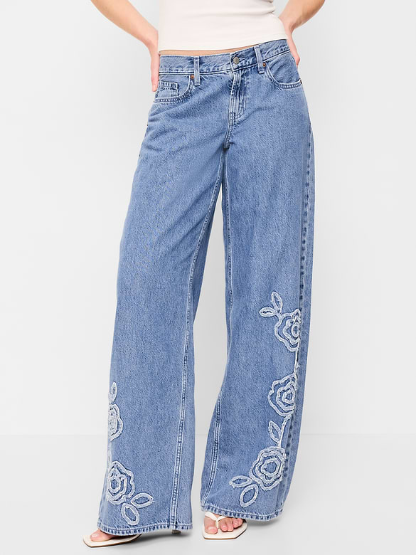 Low-Rise Baggy Wide-Leg Jeans