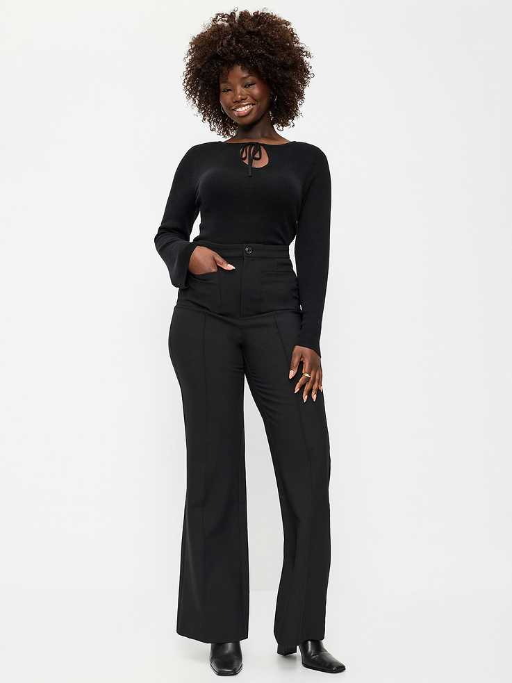 Image number 5 showing, High-Waisted Patch Pocket Flare Pants