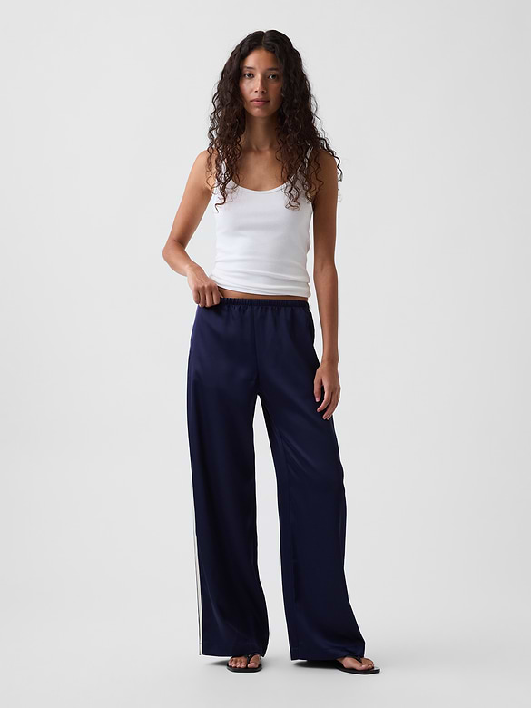 Satin Easy Wide-Leg Pants