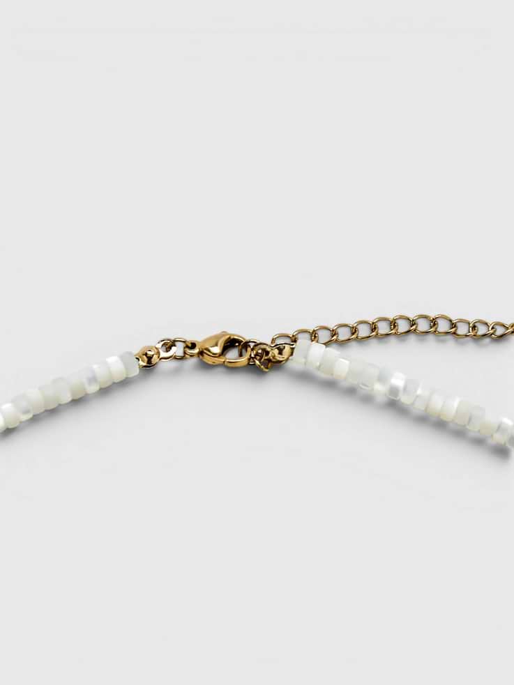 Image number 3 showing, Admiral Row Beaded Mother of Pearl and Gold Necklace