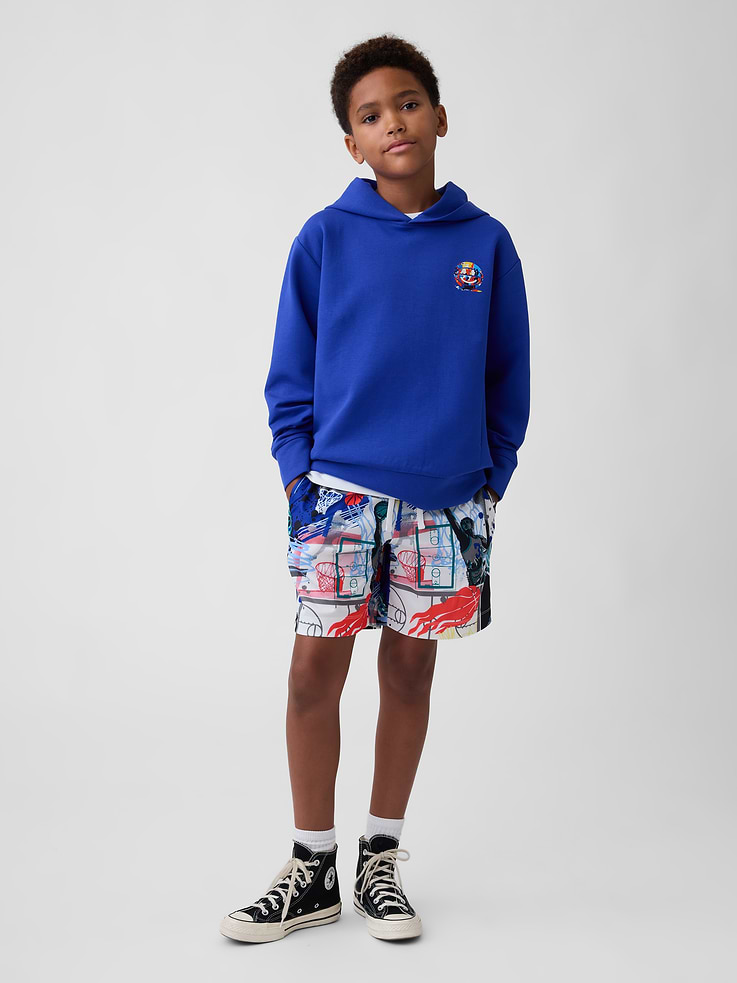 Image number 1 showing, Kids 100% Recycled Pull-On Mesh Shorts