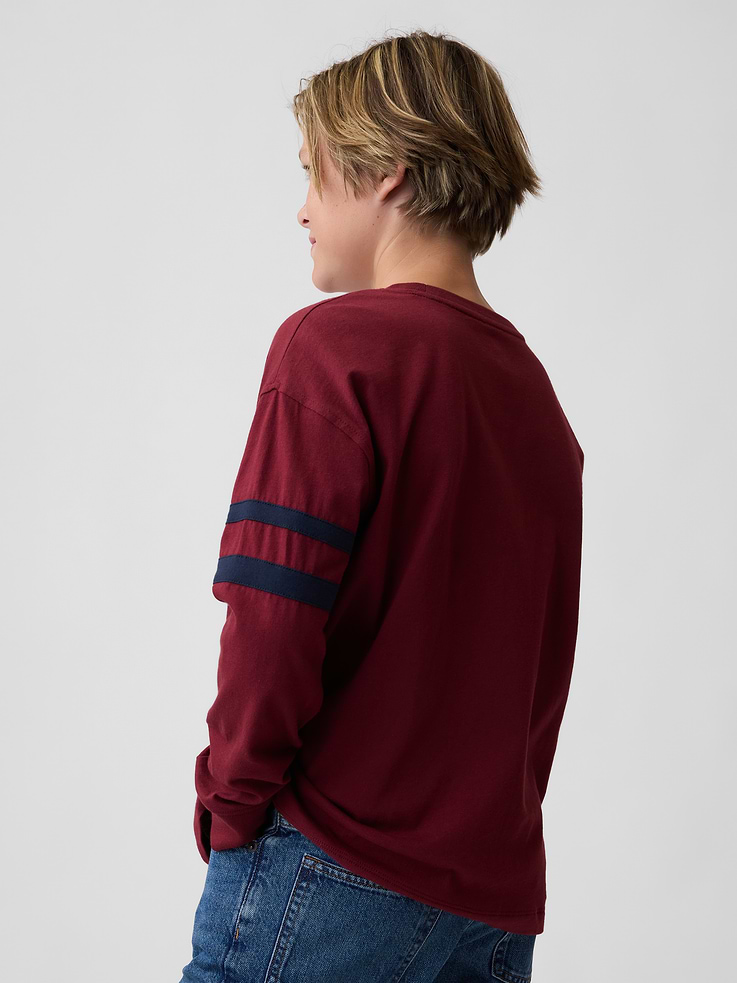 Image number 3 showing, Kids Relaxed Varsity Crewneck T-Shirt