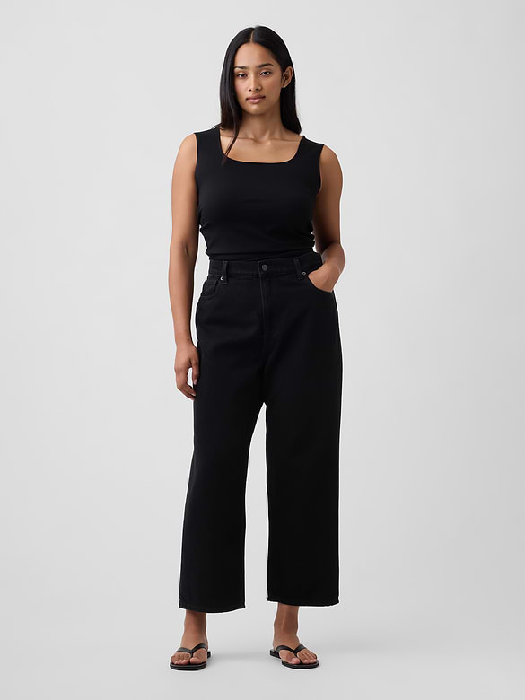 Low Slung SuperSoft Relaxed Straight Crop Jeans