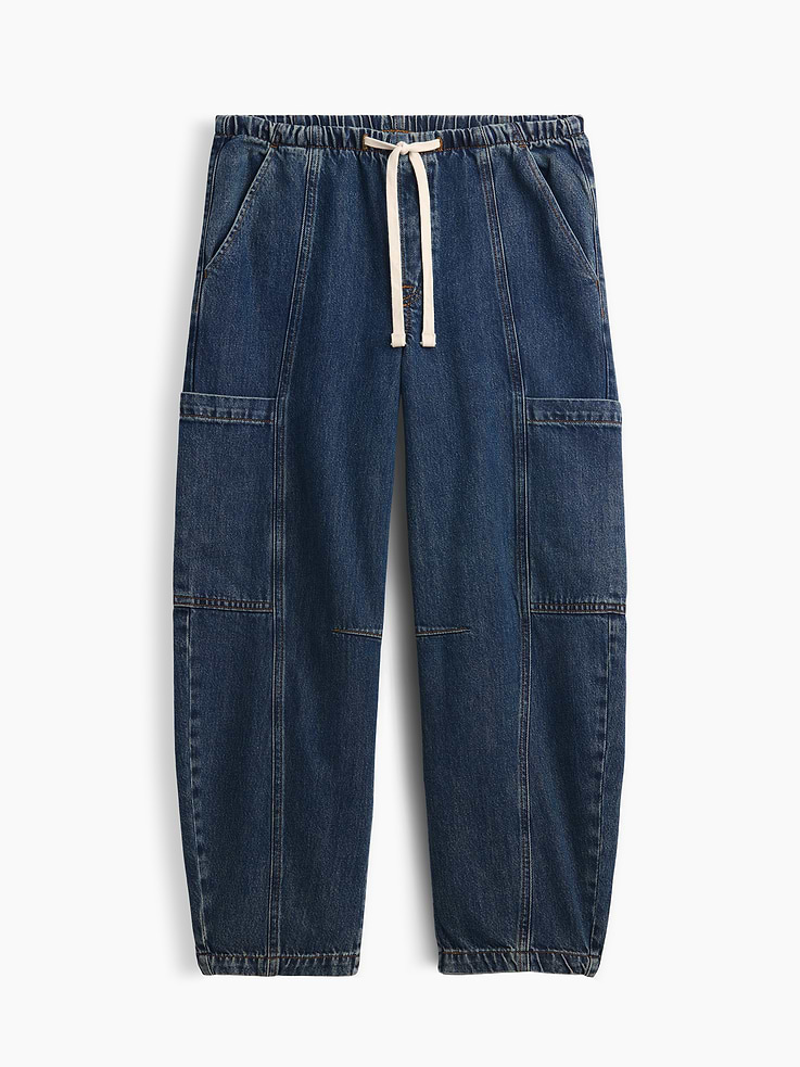 Image number 7 showing, Mid Rise SuperSoft Pull-On Barrel Jeans