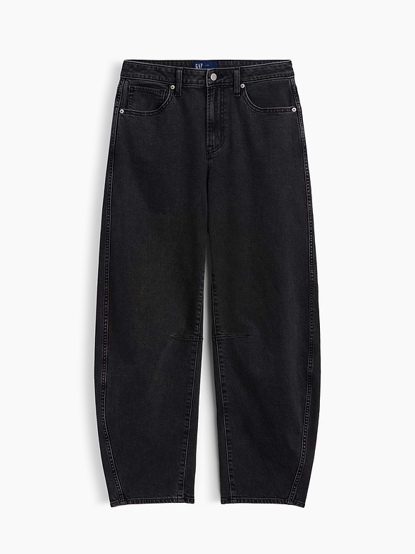 Curvy High Rise Barrel Jeans