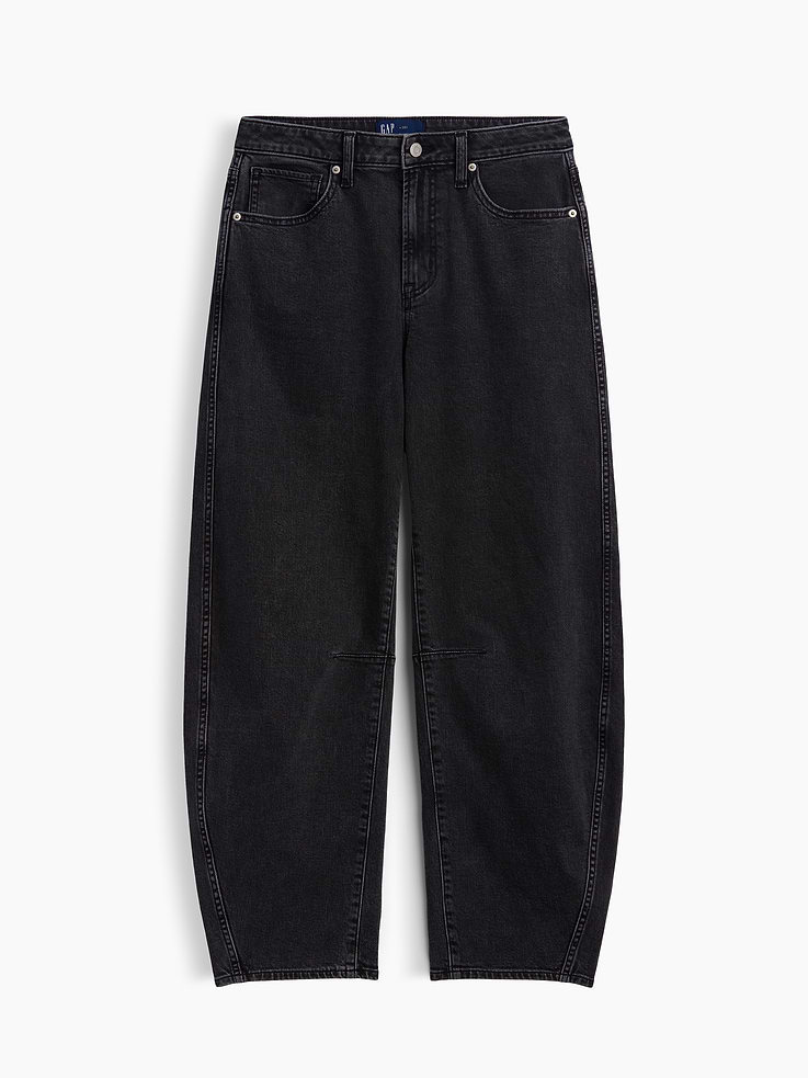 Image number 5 showing, Curvy High Rise Barrel Jeans