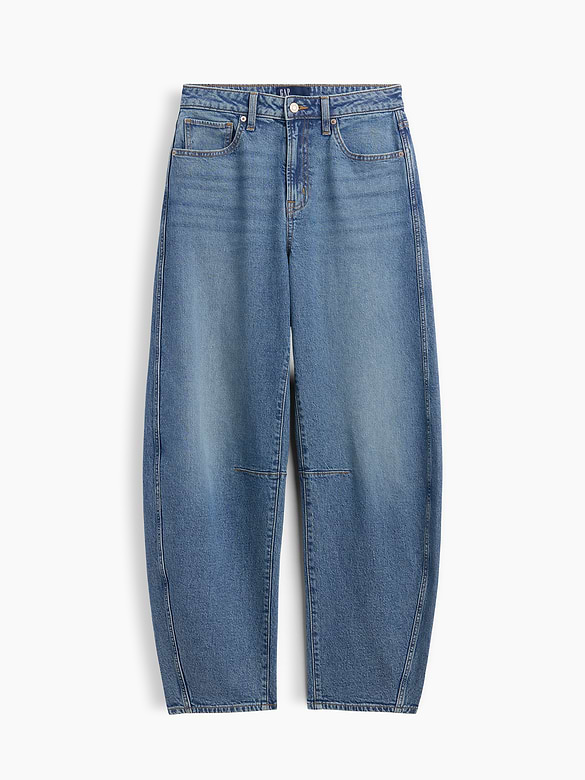 Curvy High Rise Barrel Jeans