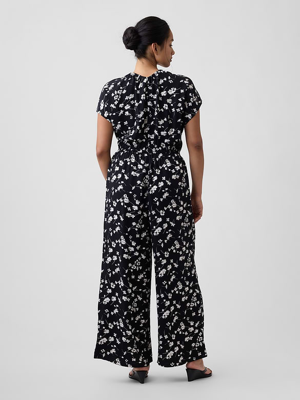 Flutter Sleeve Wide-Leg Jumpsuit