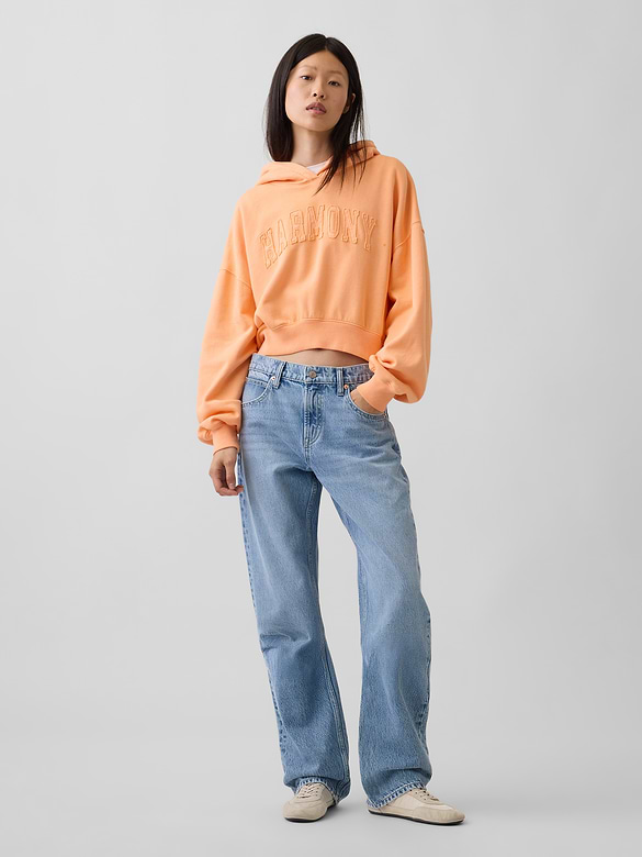 VintageSoft Logo Crop Hoodie