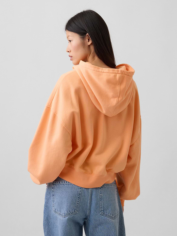 VintageSoft Logo Crop Hoodie
