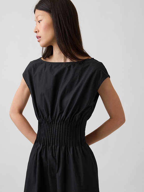 Poplin Pintuck Maxi Dress