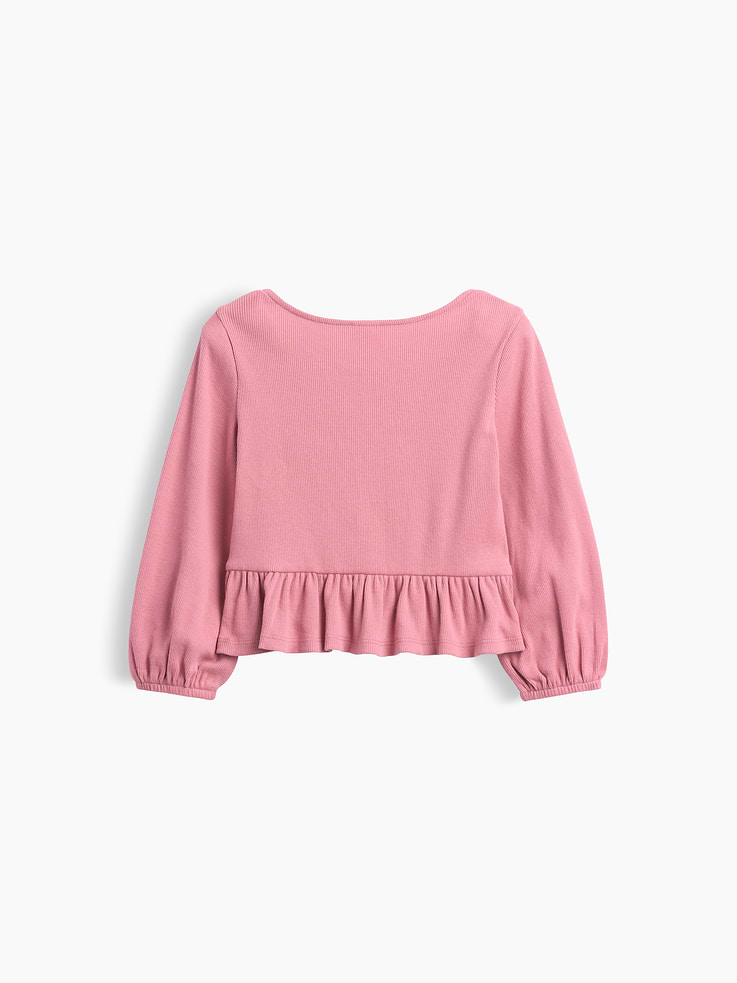 Image 2 of 2, Baby & Toddler Rib Peplum Top