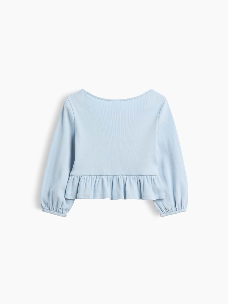 Image 2 of 2, Baby & Toddler Rib Peplum Top