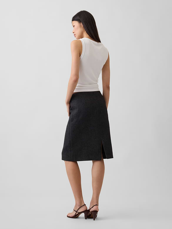 Herringbone Knee-Length Skirt