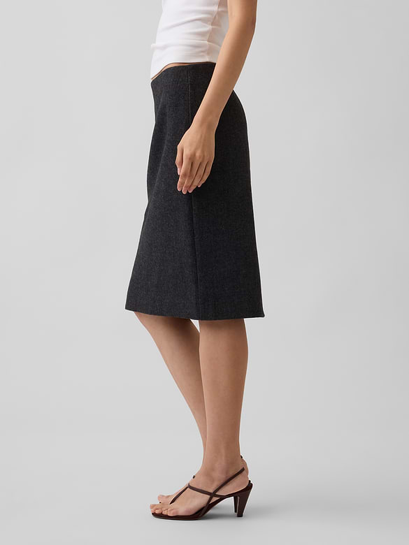 Herringbone Knee-Length Skirt