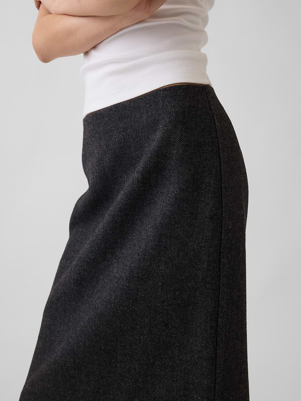 Herringbone Knee-Length Skirt