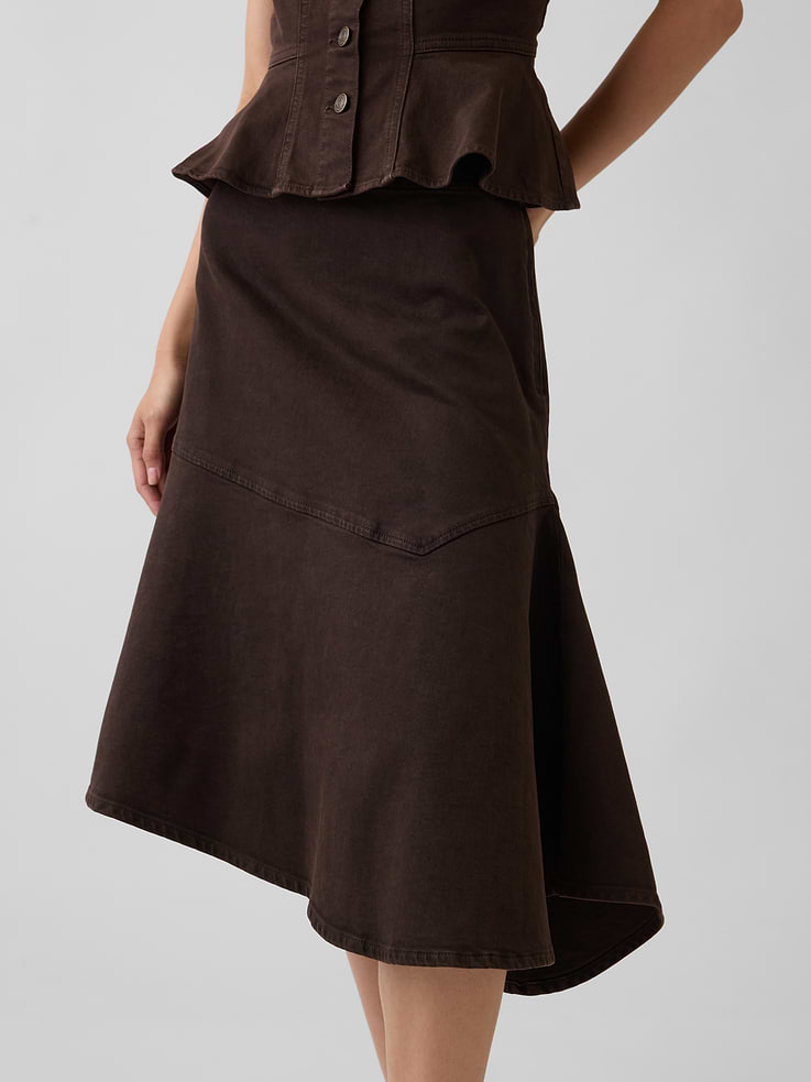 Image number 4 showing, Denim Asymmetrical Midi Skirt