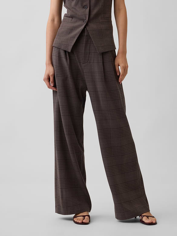 365 High Rise Brushed Twill Pleated Trousers