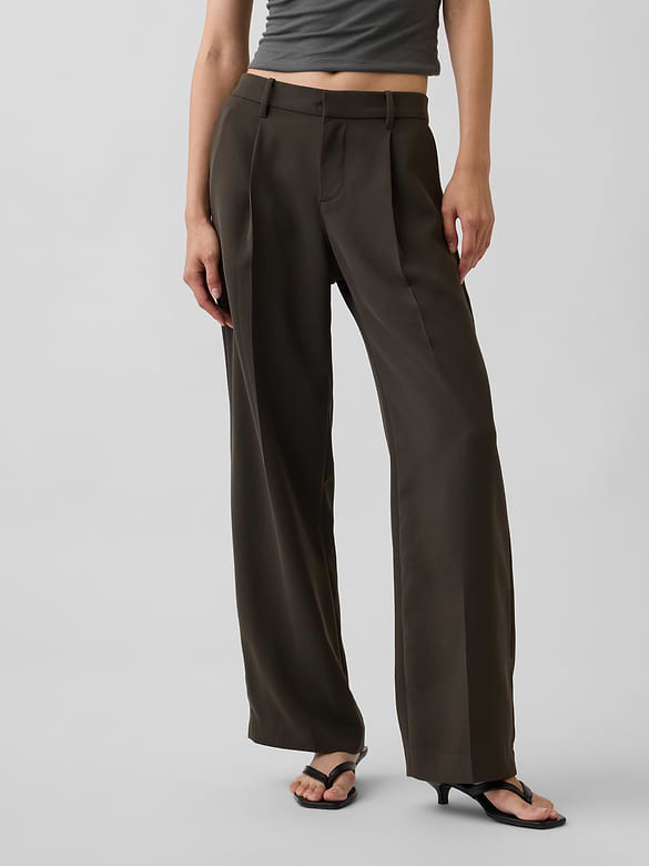 365 Low Rise Pleated Wide-Leg Trousers