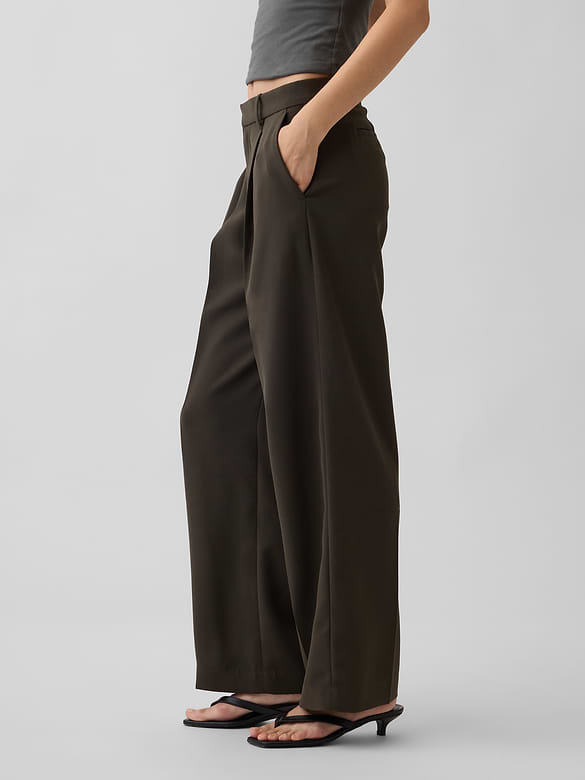 365 Low Rise Pleated Wide-Leg Trousers