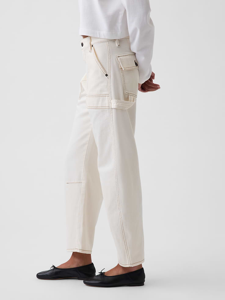 Image number 3 showing, Mid Rise Barrel Utility Ankle Pants