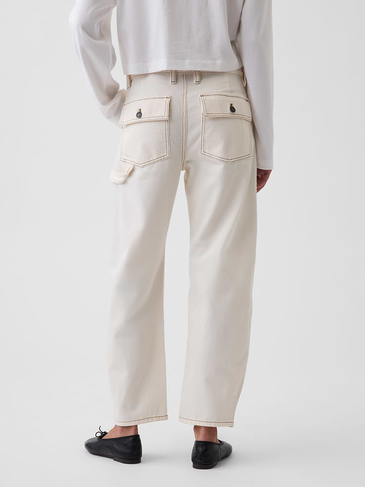 Image number 4 showing, Mid Rise Barrel Utility Ankle Pants