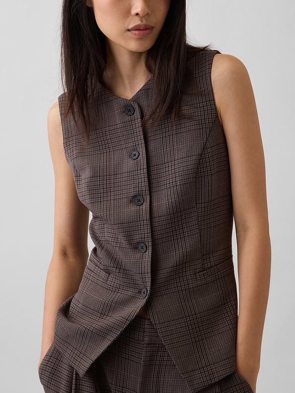 High-Neck Longline Vest