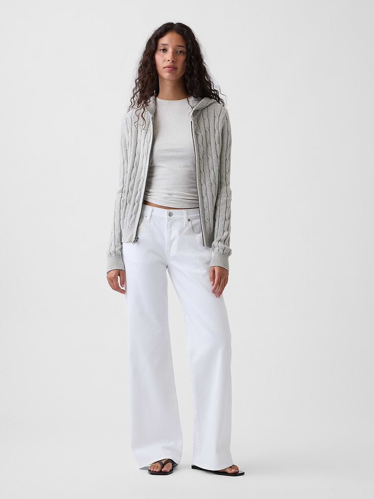 L'image numéro 2 présente Cardigan à glissière en tricot torsadé 100 % coton
