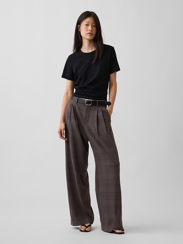 365 High Rise Brushed Twill Pleated Trousers