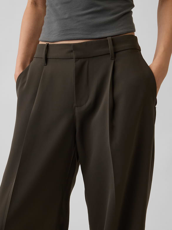 365 Low Rise Pleated Wide-Leg Trousers