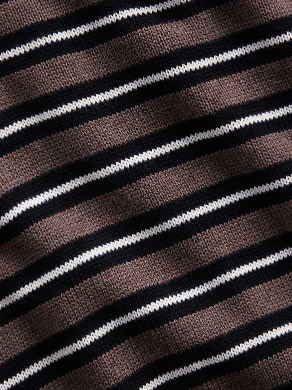 100% Cotton Stripe Polo Sweater Shirt