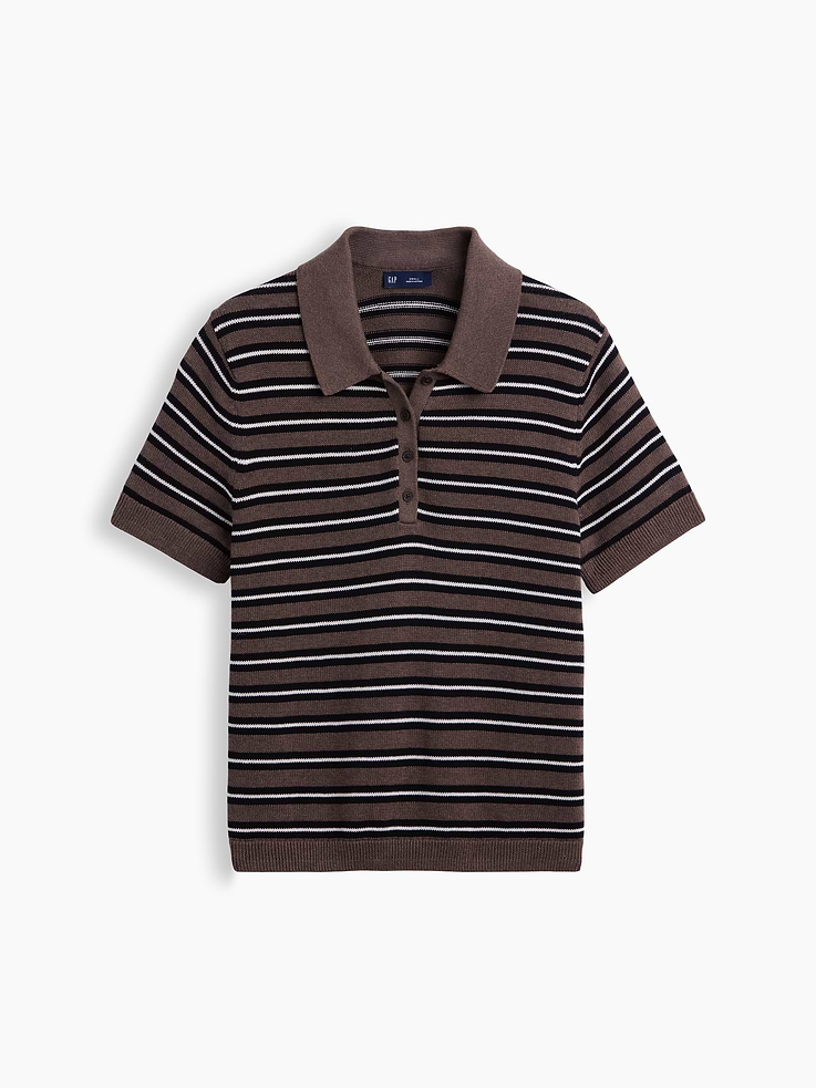 Image number 5 showing, 100% Cotton Stripe Polo Sweater Shirt