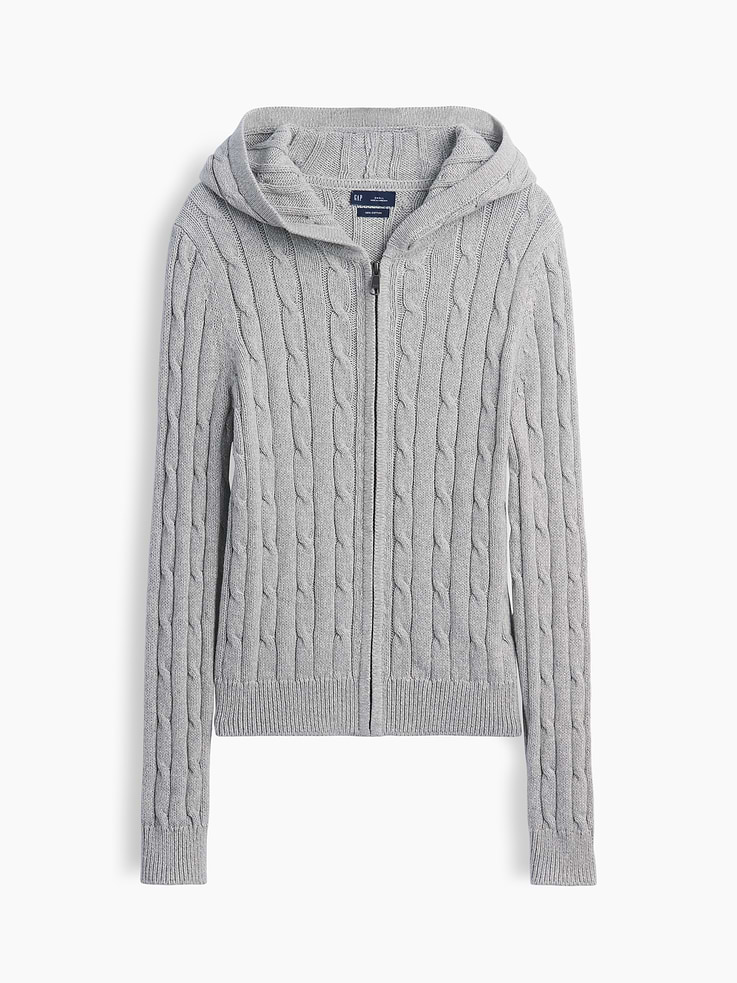 L'image numéro 5 présente Cardigan à glissière en tricot torsadé 100 % coton