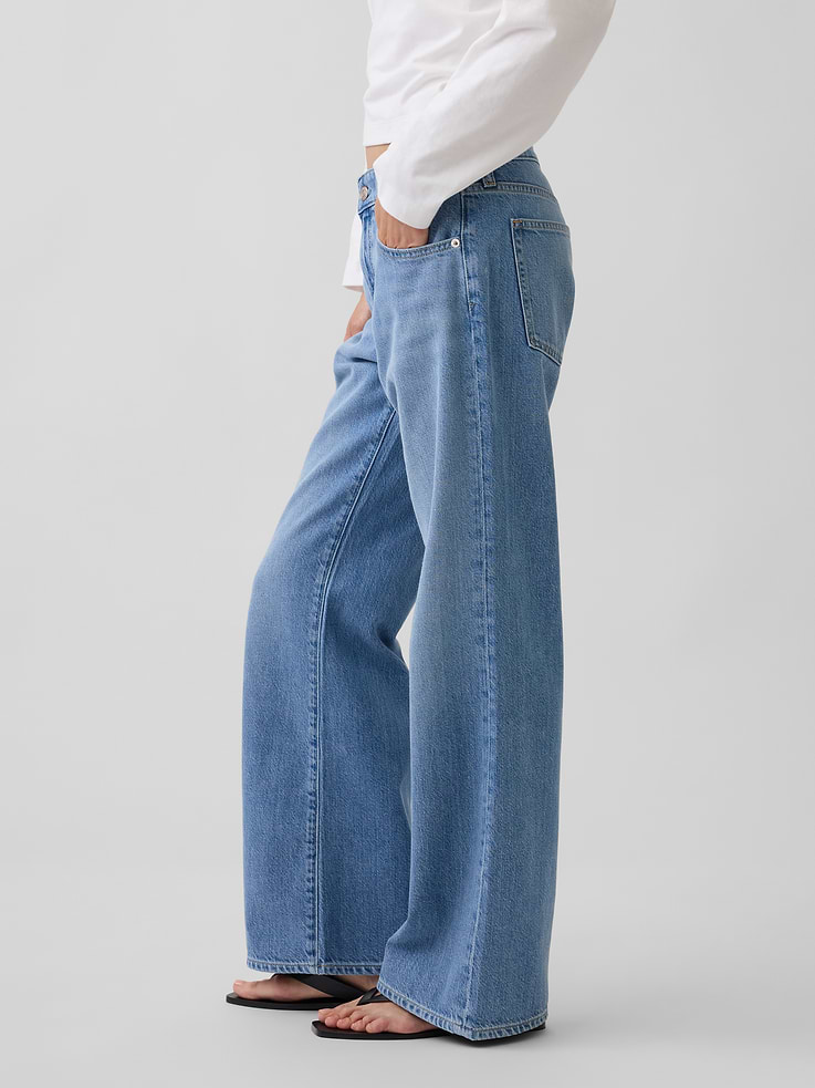 Image number 3 showing, Low Rise UltraSoft Baggy Flare Jeans