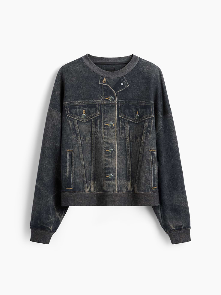Image number 9 showing, GapStudio Printed Denim Sweatshirt