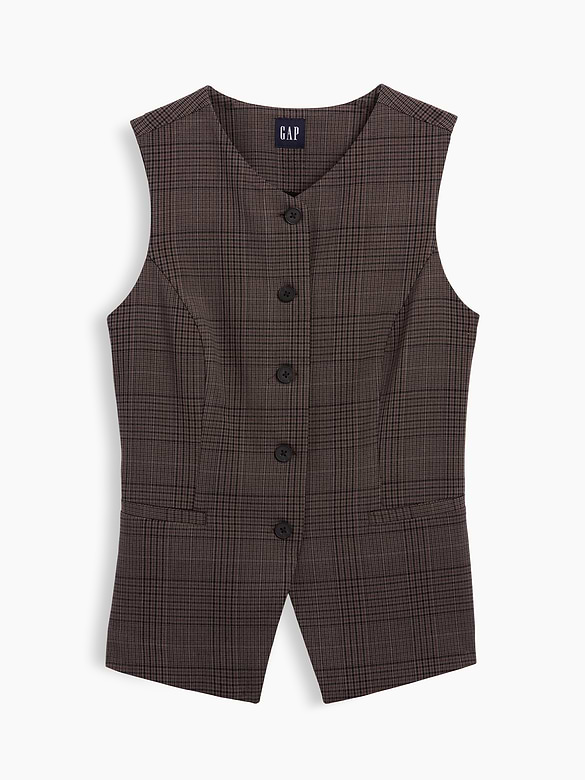 High-Neck Longline Vest