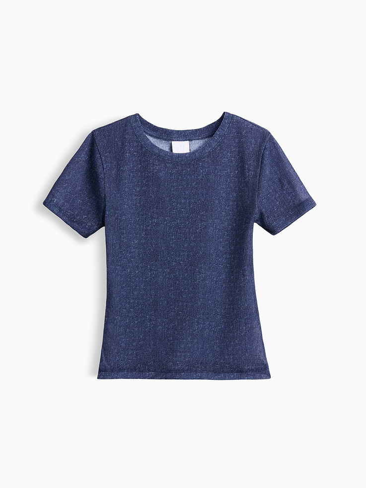 Image number 6 showing, GapStudio Printed Denim Sheer T-Shirt