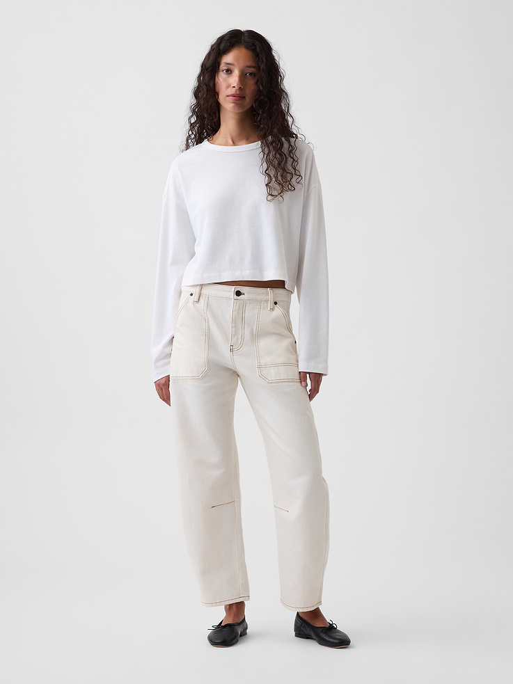 Image number 7 showing, Mid Rise Barrel Utility Ankle Pants