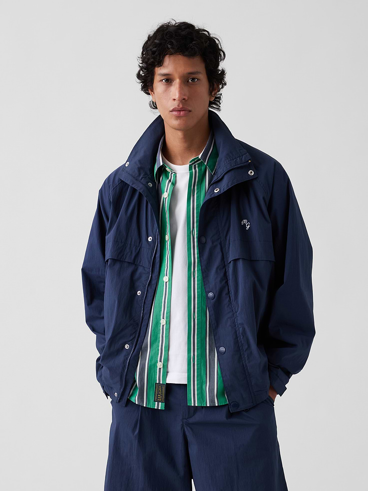 Image number 1 showing, Gap × Malbon Textured Poplin Anorak Jacket