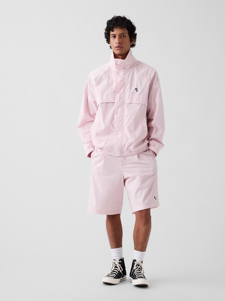 Image number 1 showing, Gap × Malbon Textured Poplin Baggy Shorts