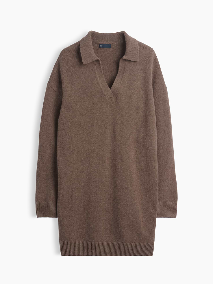 Image number 5 showing, CashSoft Oversized Polo Mini Sweater Dress