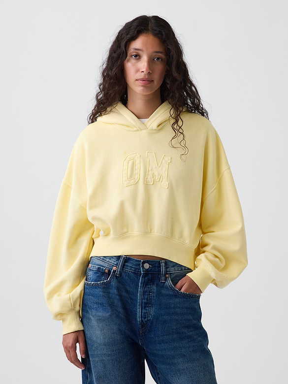VintageSoft Logo Crop Hoodie