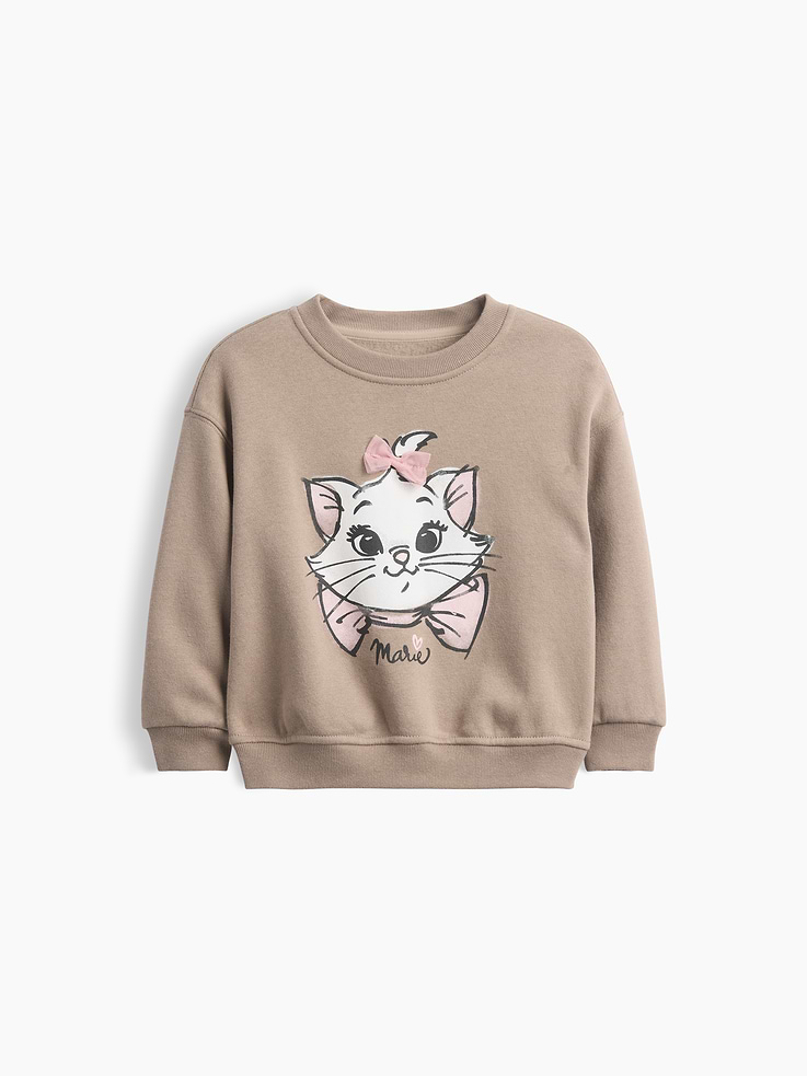 Image 1 of 2, Our softer than soft sweats. Brushed on the inside. Smooth on the outside. Made so that no two are alike., Crewneck., Long sleeves with drop shoulders., Disney character graphics at front., Banded rib cuffs and hem., Made with 52% Protocol cotton verified by the U.S. Cotton Trust Protocol, a program which works with farms committed to improving their environmental footprint by minimizing water usage and improving soil health (Claim No. 10127)., Made with 23% recycled polyester. Compared to virgin materials, using recycled materials helps reduce resource use and waste., Product #1183553