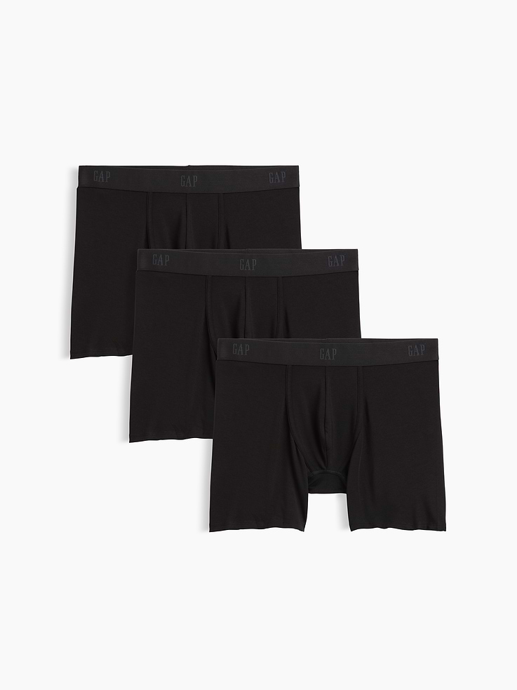 Image 1 of 3, Soft stretch modal boxer brief underwear., Elasticized waistband with logo detailing., Product #1184619