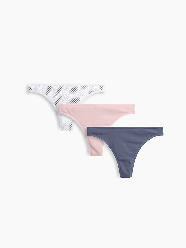 Image number 1 showing, SoftMade Organic Stretch Cotton Thong (3-Pack)